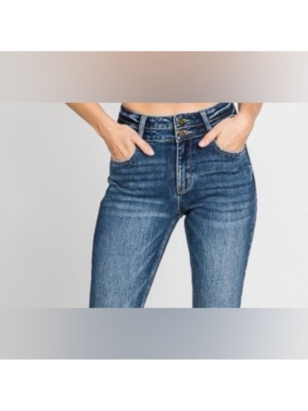 459. NWT! Petra 153 High Rise Double Button  Waist Wide Flare Jeans